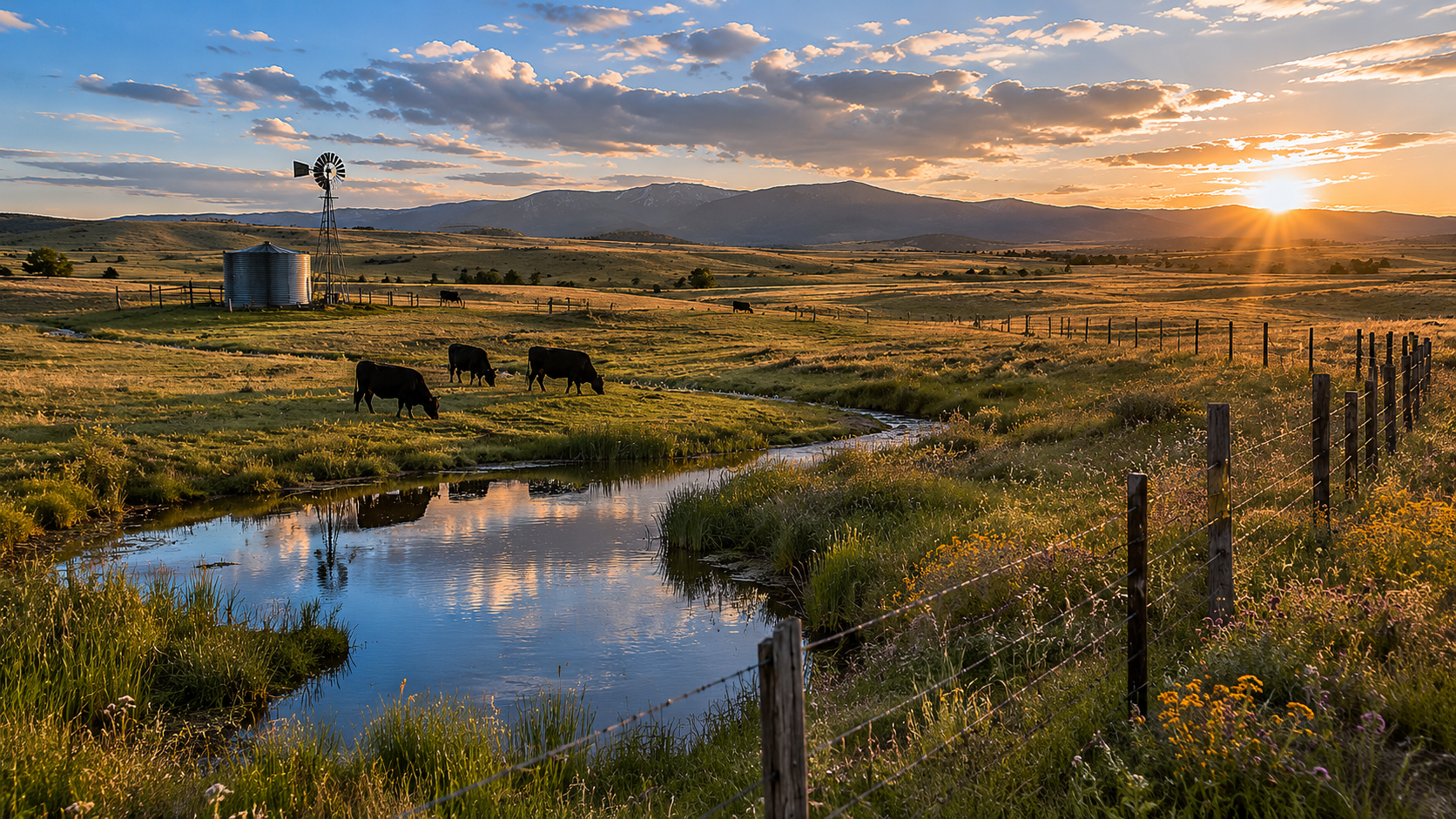 Cover image for Why Some Landowners Choose Not to Sell showing a multigenerational family farm at dusk in the American South, rolling pasture, fence lines, modest farmhouse and barn in the distance.